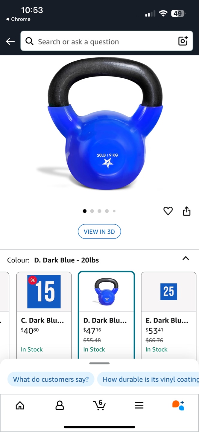 20lb Kettlebells - Dark Blue