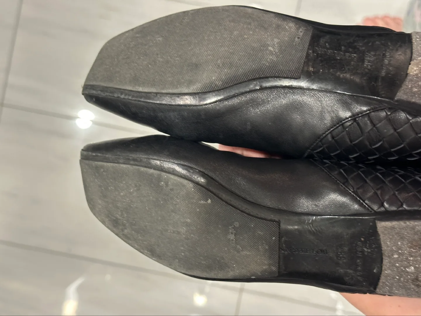 Bottega Veneta Black Leather Knee-High Woven Boots image indicator(4)