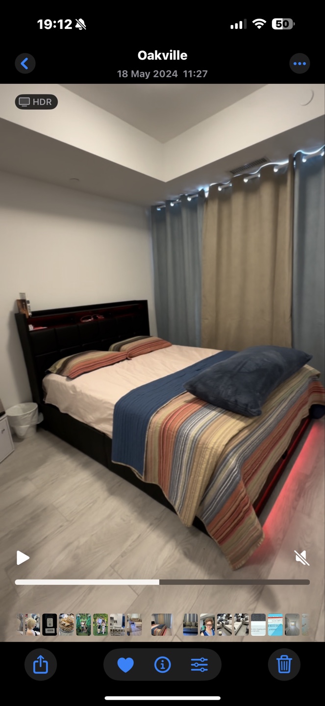 Queen Size Bed Frame with LED Lights