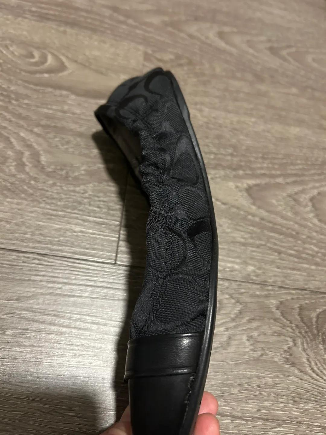 New Coach Black Signature C Flat Shoes image indicator(3)