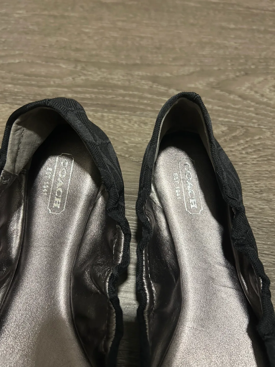 New Coach Black Signature C Flat Shoes image indicator(4)