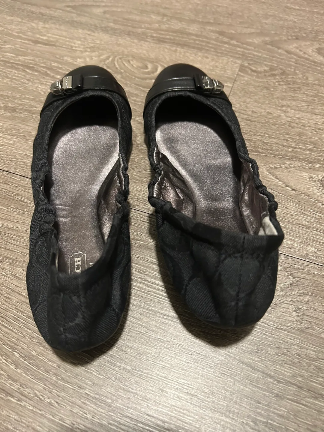 New Coach Black Signature C Flat Shoes image indicator(2)