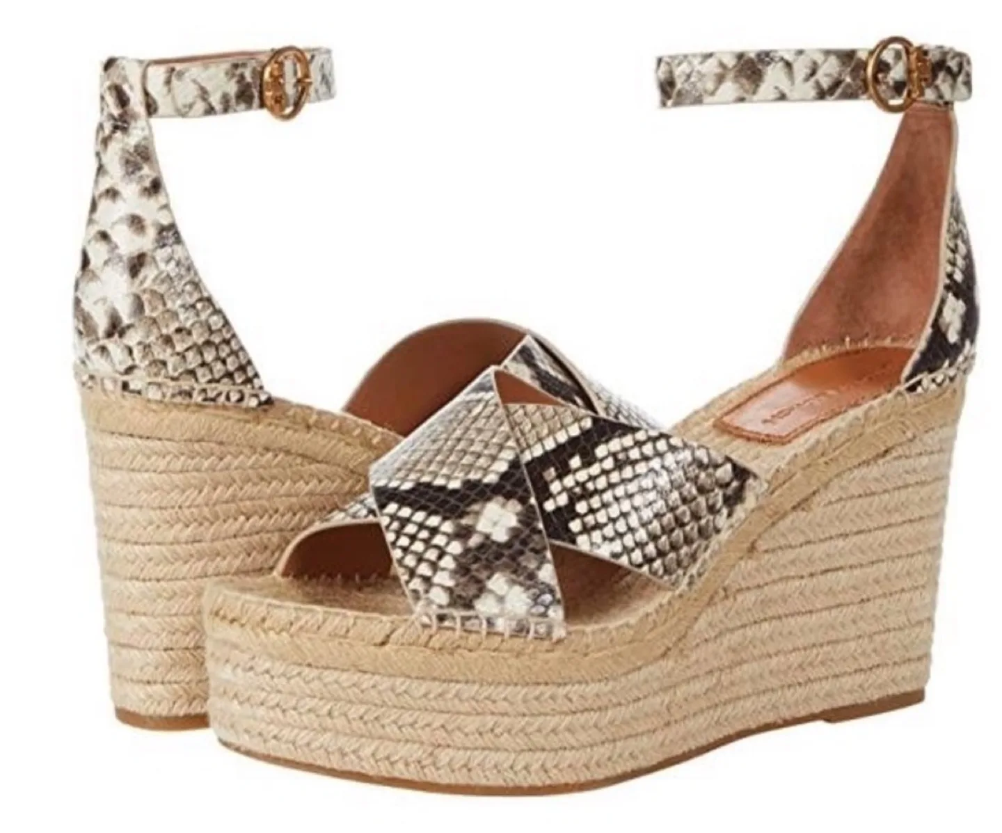 Tory Burch Snakeskin Espadrille Wedges thumbnail