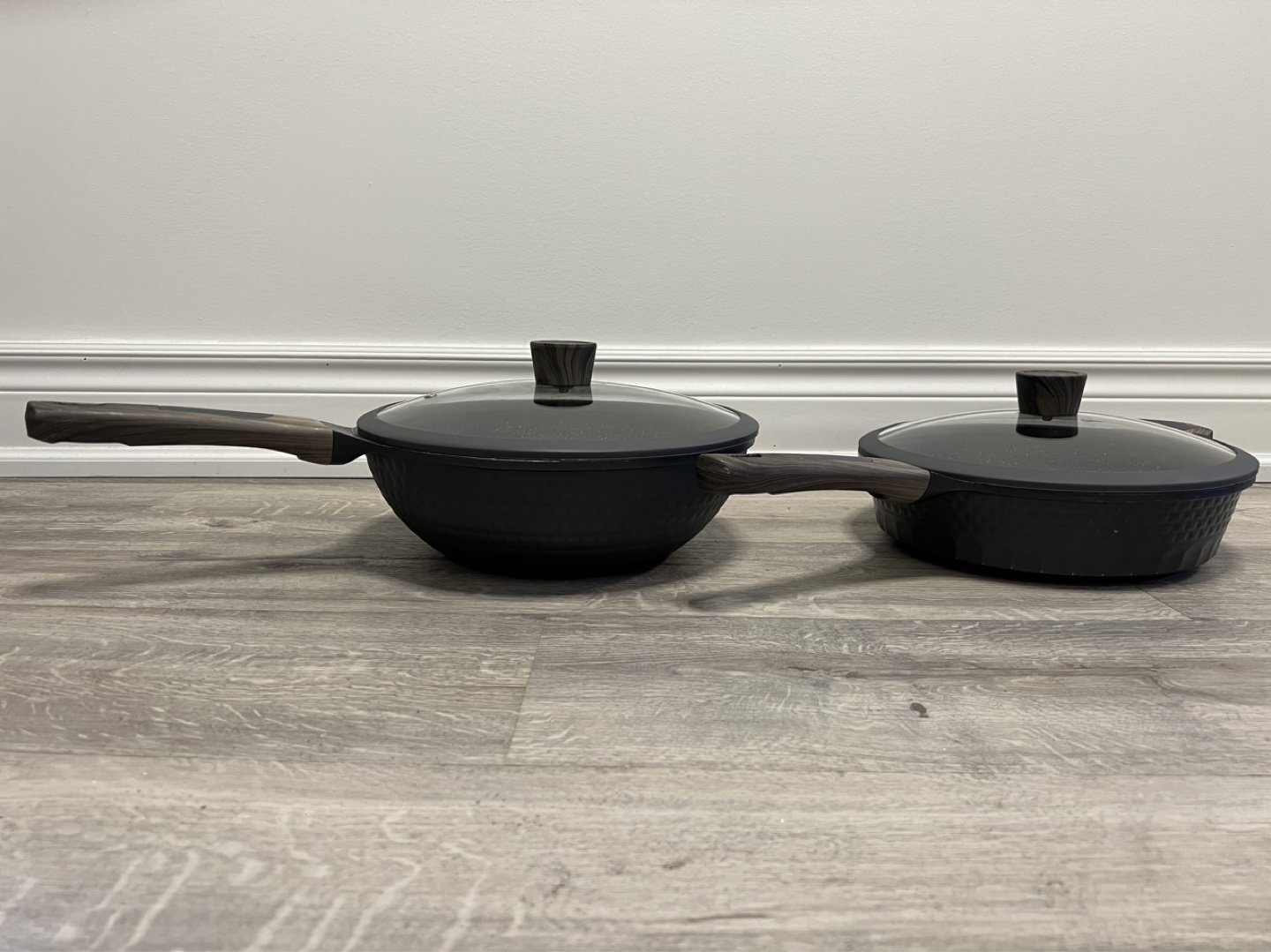 2-Piece Non-Stick Cookware Set with Glass Lids - photo 2