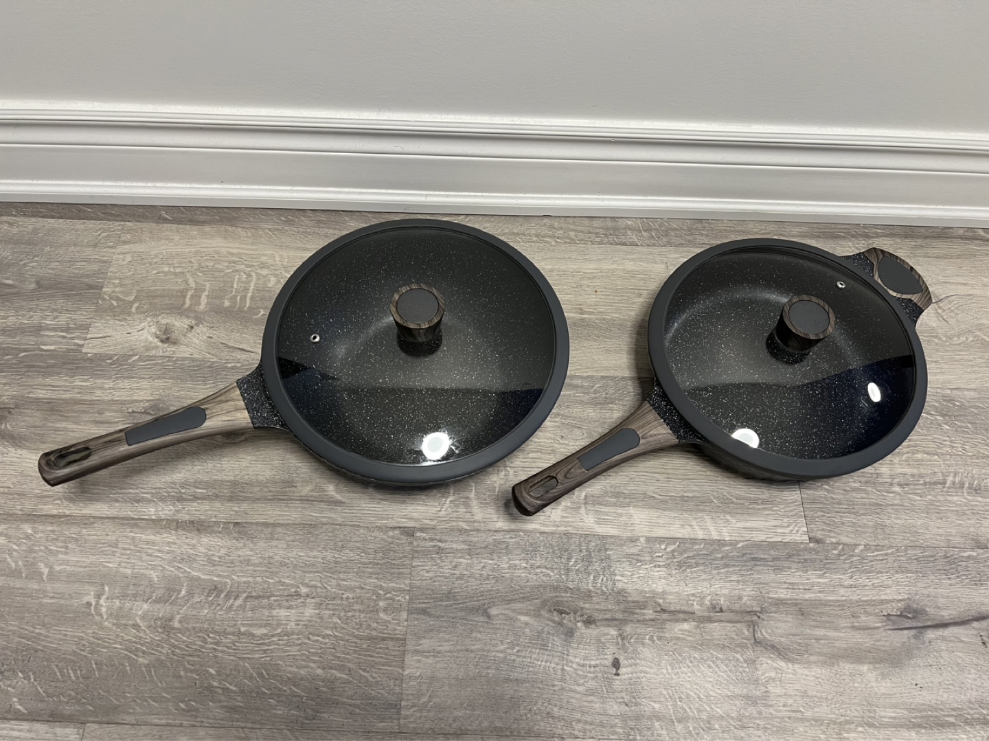 2-Piece Non-Stick Cookware Set with Glass Lids