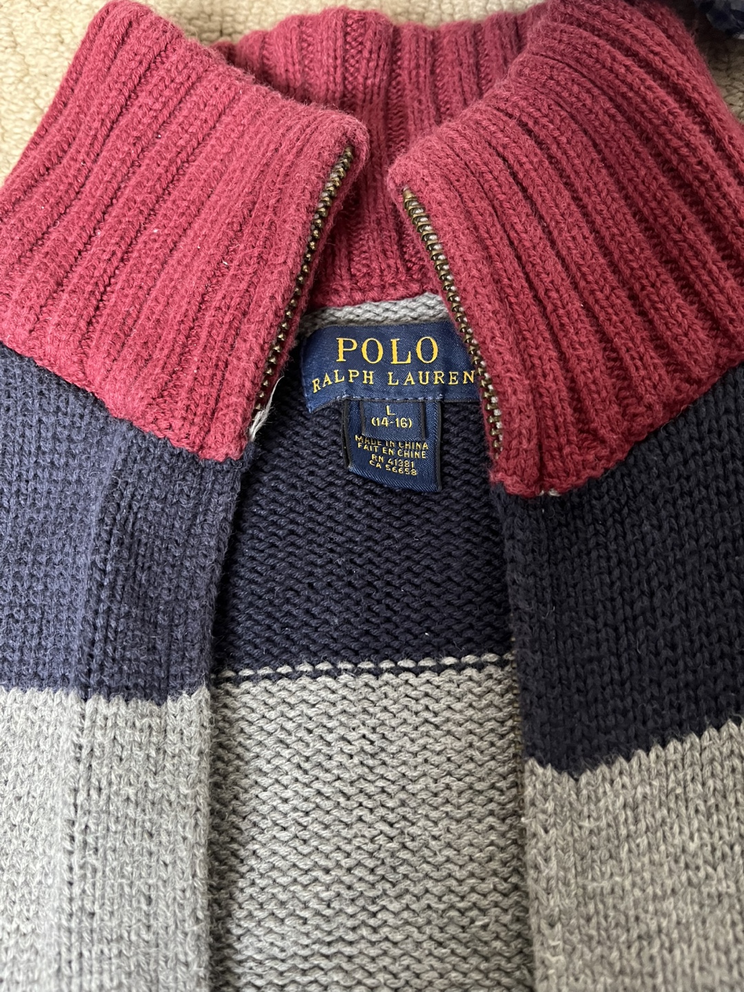 Polo Ralph Lauren Boys' Striped Zip-Up Sweater - Size 14/16 - photo 2