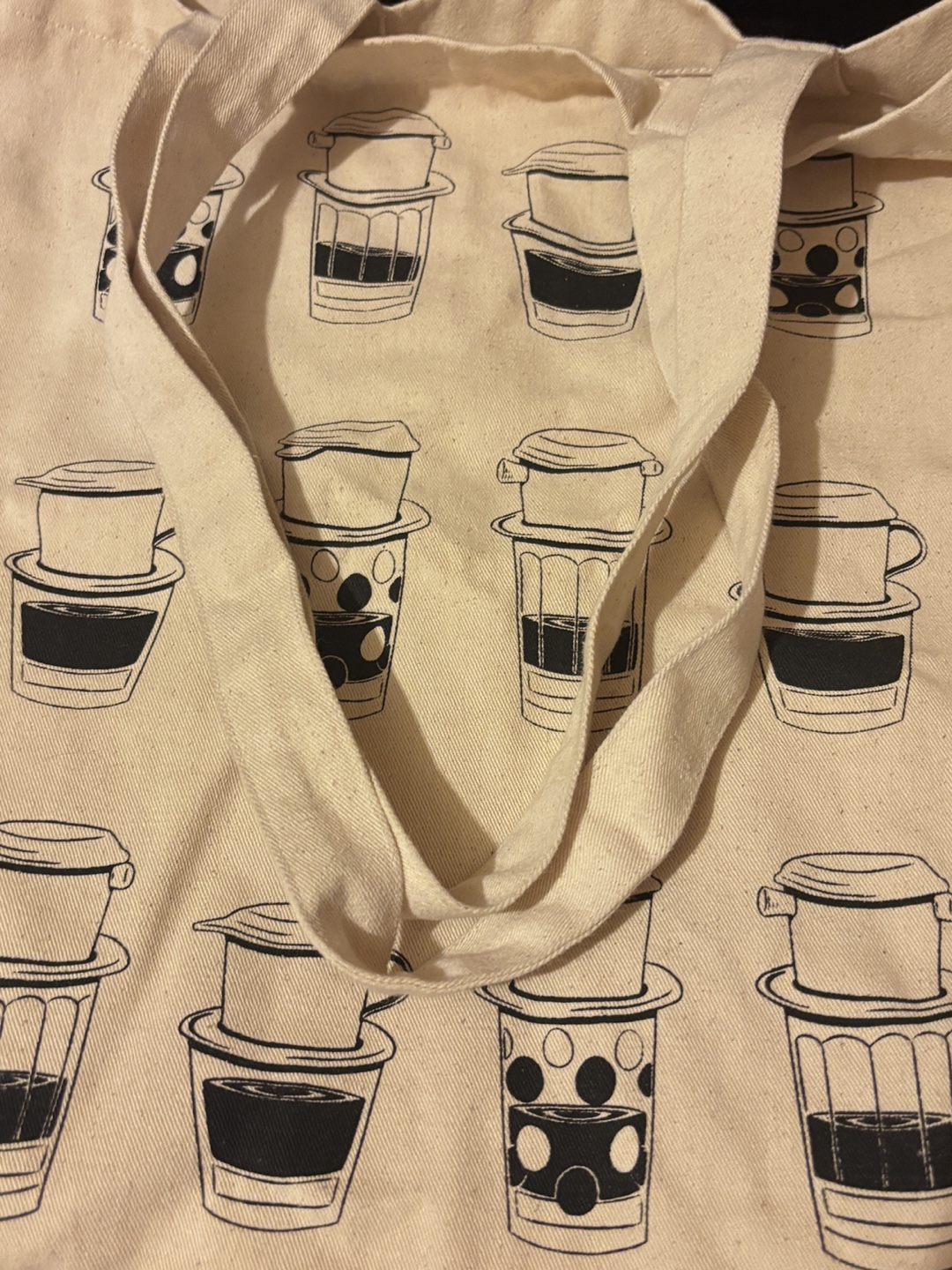 Reusable Tote Bag with Vietnamese Coffee Design 💚