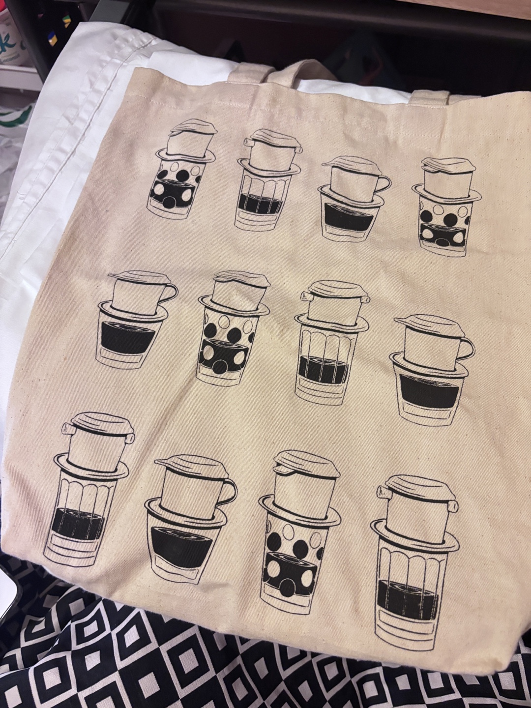 Reusable Tote Bag with Vietnamese Coffee Design 💚 - photo 4