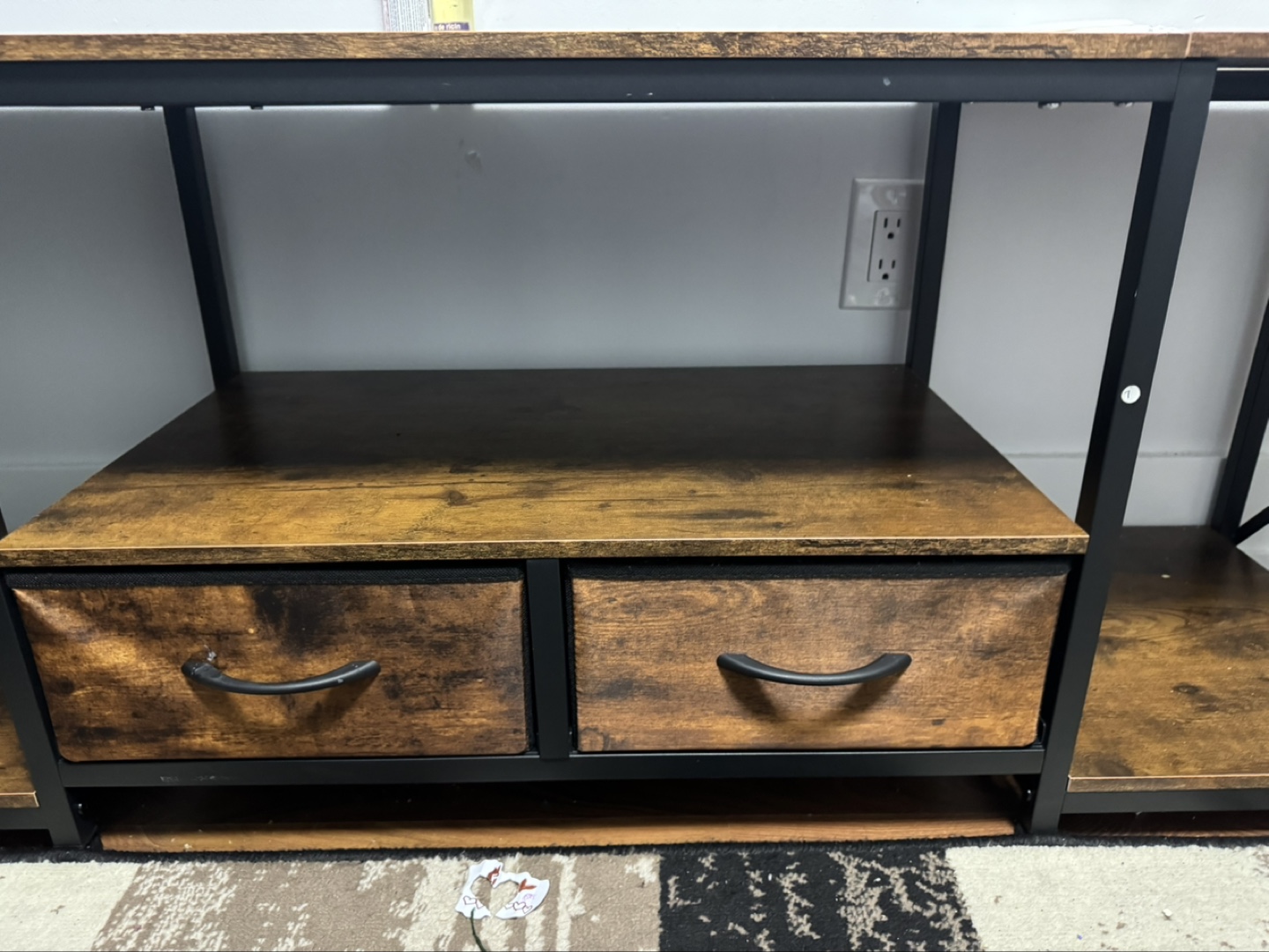 Wooden TV Stand with Metal Frame - photo 4