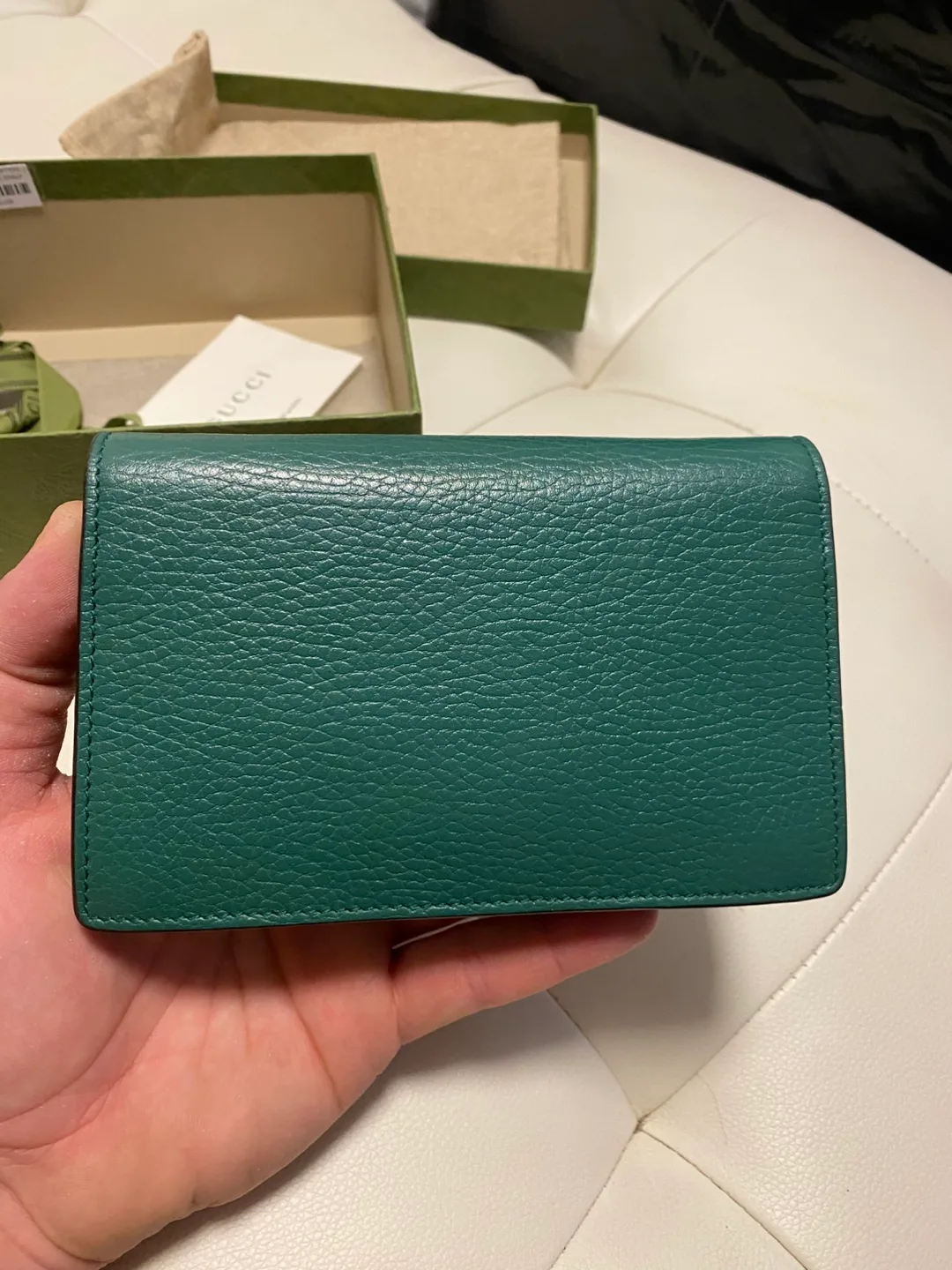 Gucci Green Leather Mini Wallet on Chain image indicator(2)