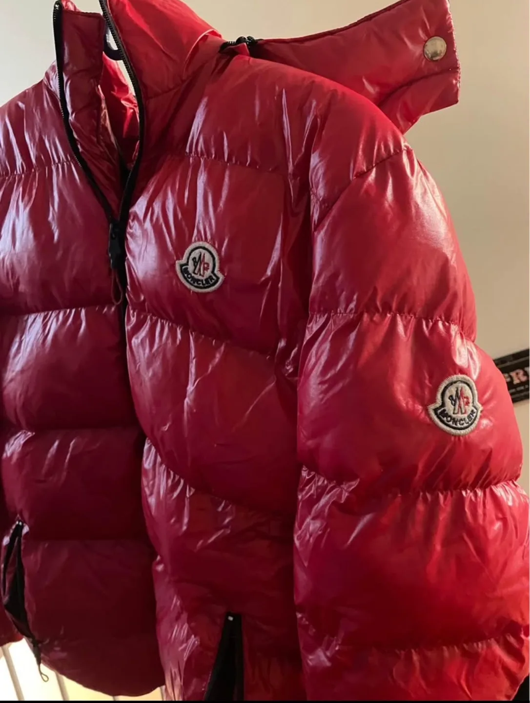 Moncler Red Down Puffer Jacket image indicator(2)