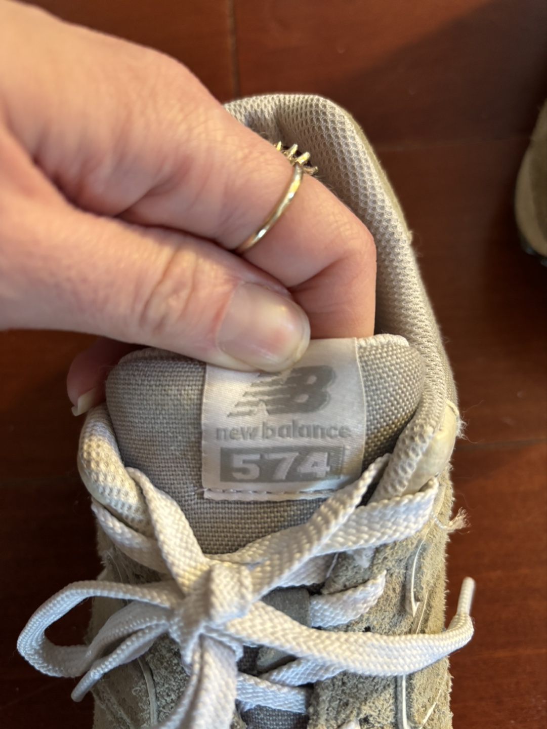 New Balance 574 Beige Suede Sneakers - Women's Size 6 - photo 2