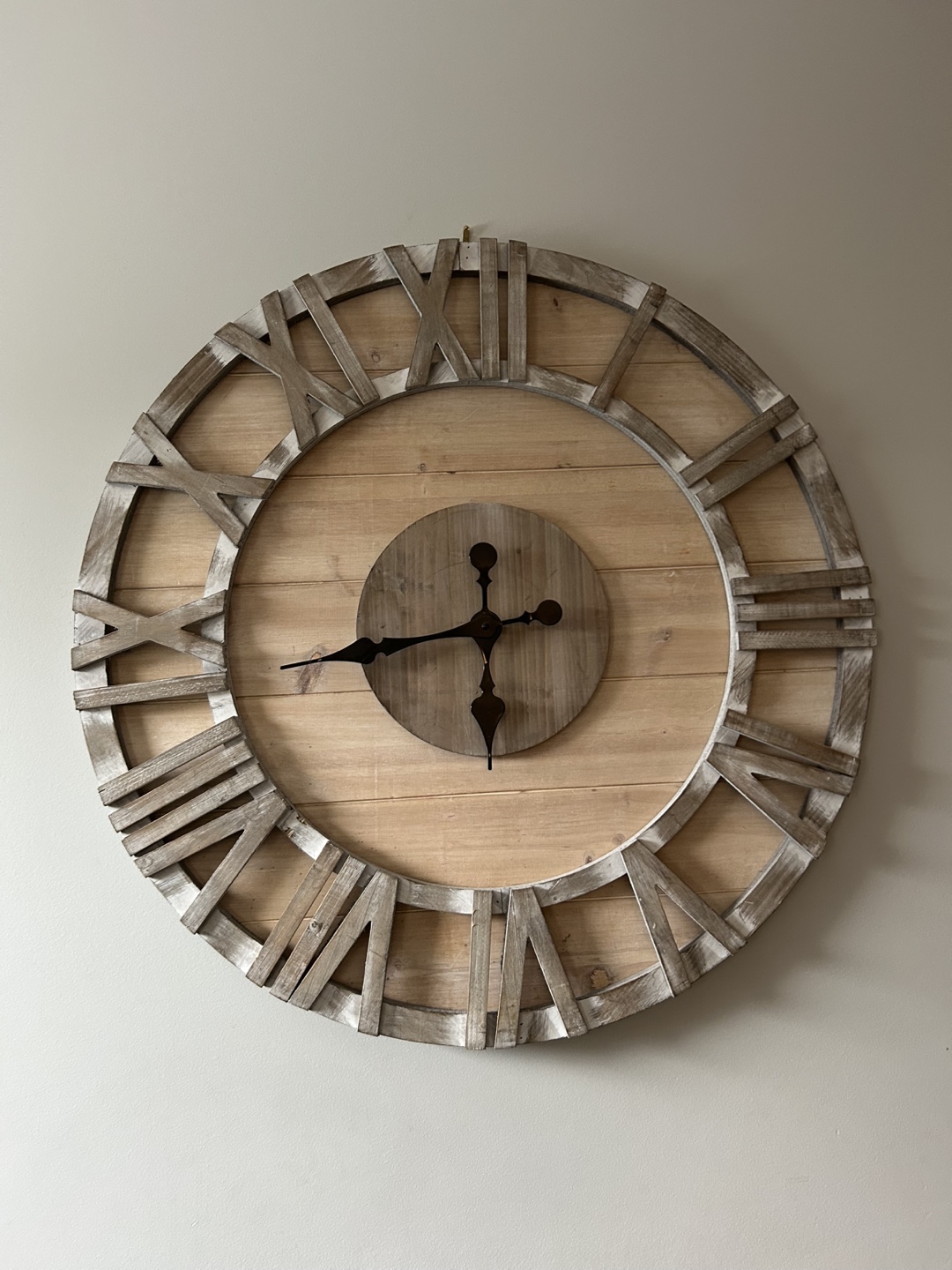 Large Farmhouse Wood Wall Clock