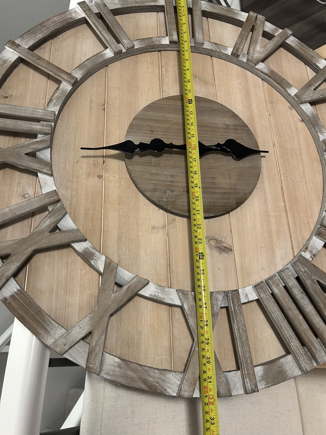 Large Farmhouse Wood Wall Clock - photo 3