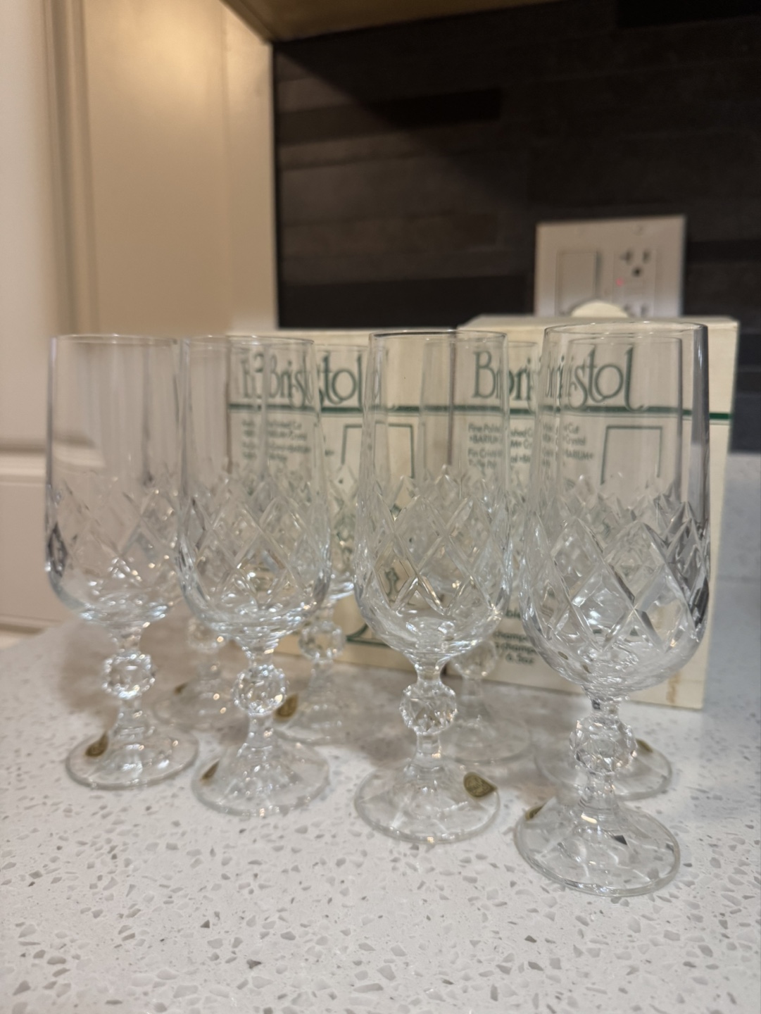 Set of 8 Bohemia Crystal Flute Champagne Glasses - photo 3