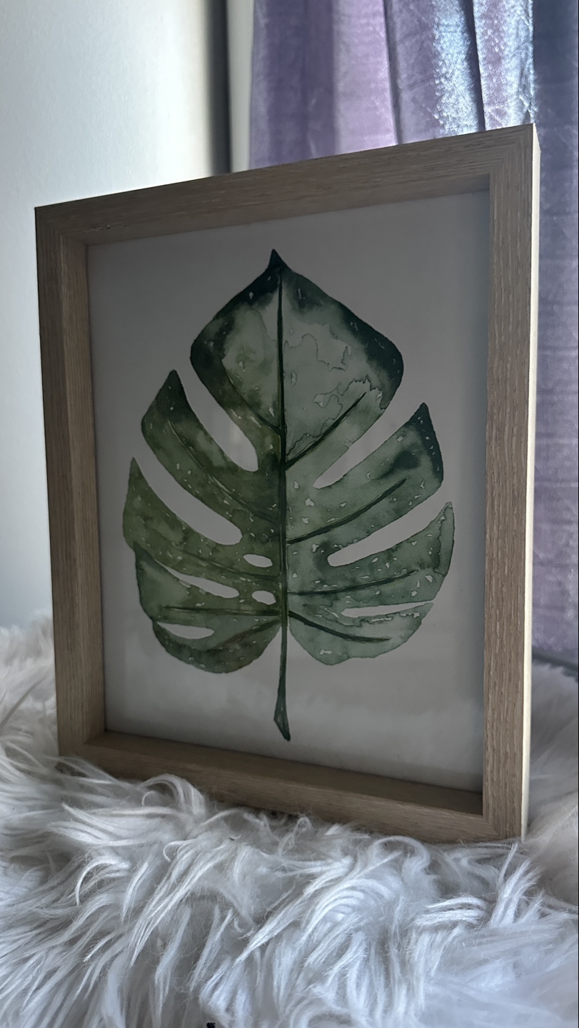💚 Framed Watercolor Monstera Leaf Print - photo 2