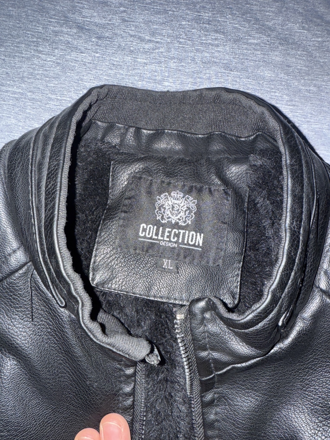 Men's Black Leather Jacket - Size XL - photo 2