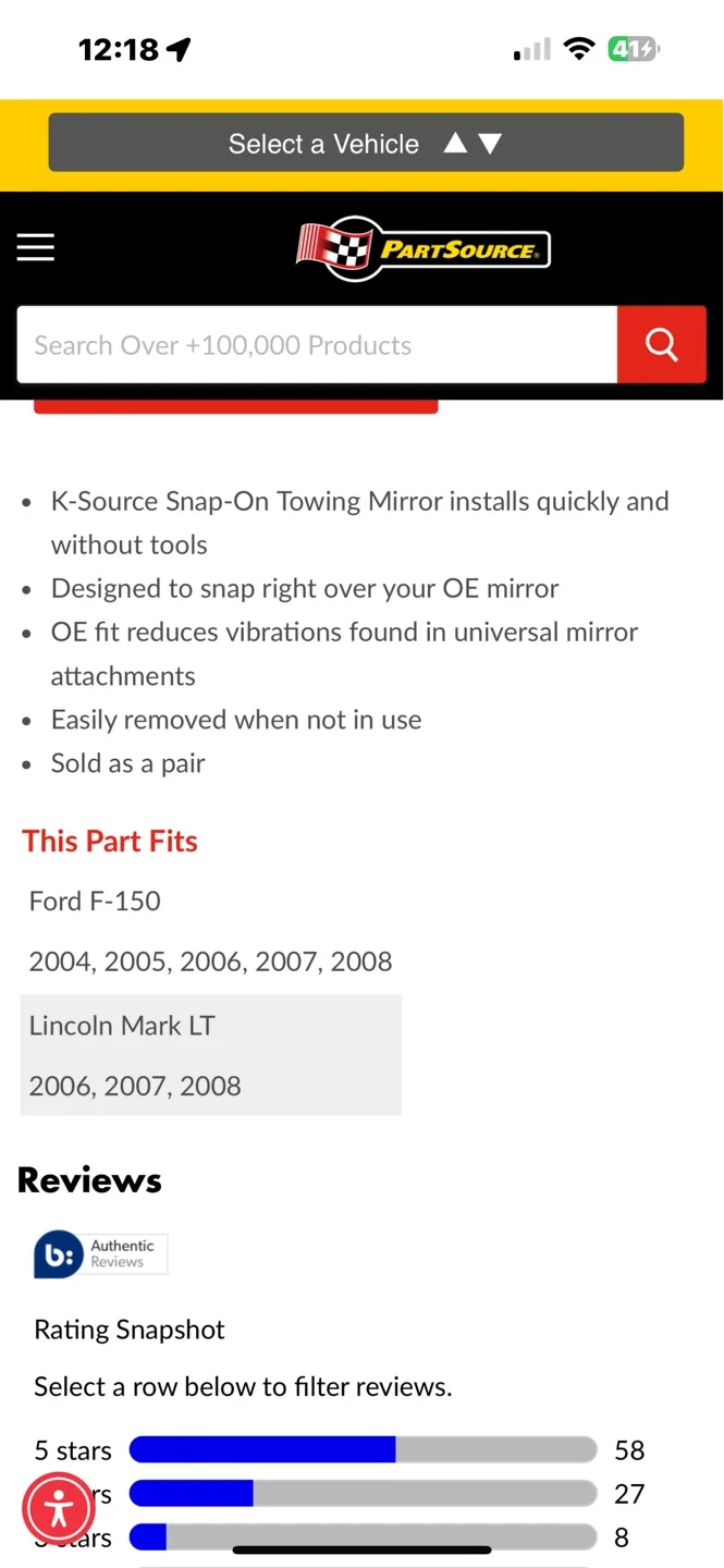 Towing Mirrors Ford F150 Lincoln Mark LT image indicator(10)