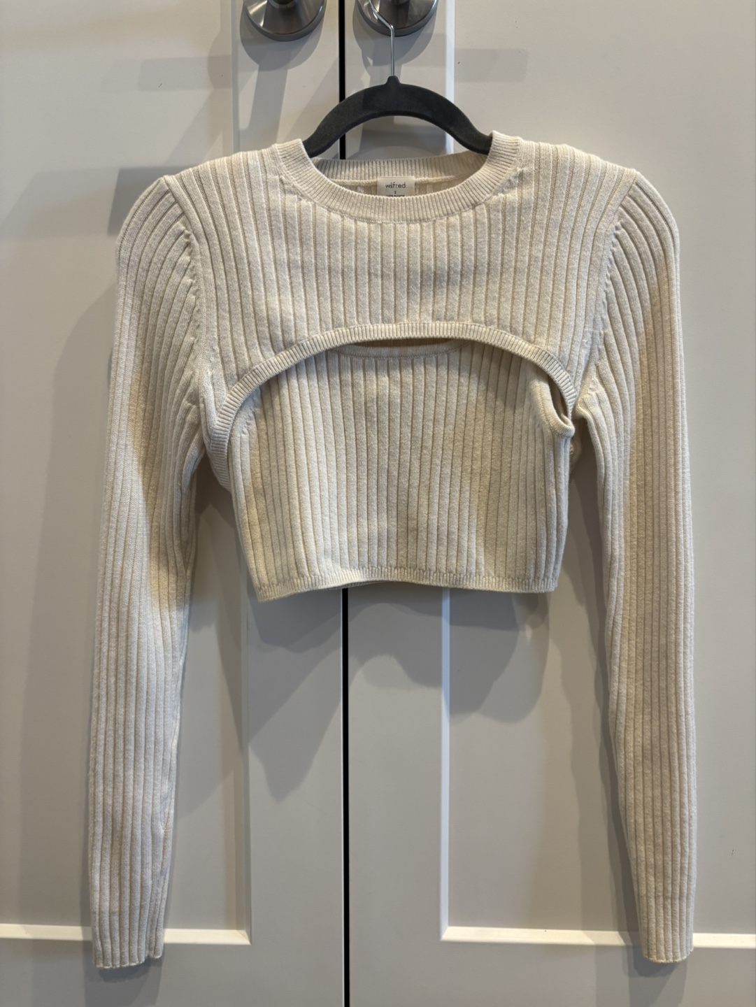 Aritzia Manila Cream Two-Piece Ribbed Knit Set