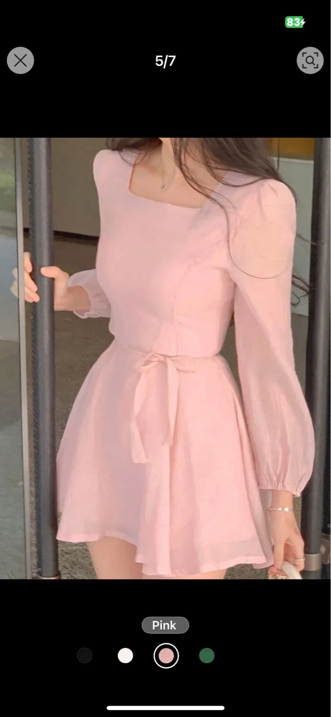 Pink Mini Dress with Long Sleeves image indicator(4)