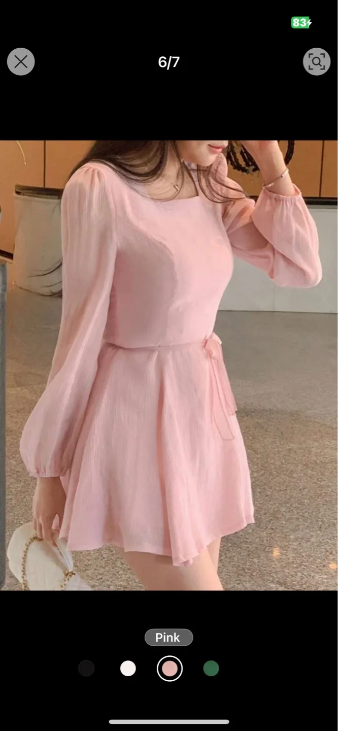 Pink Mini Dress with Long Sleeves image indicator(5)