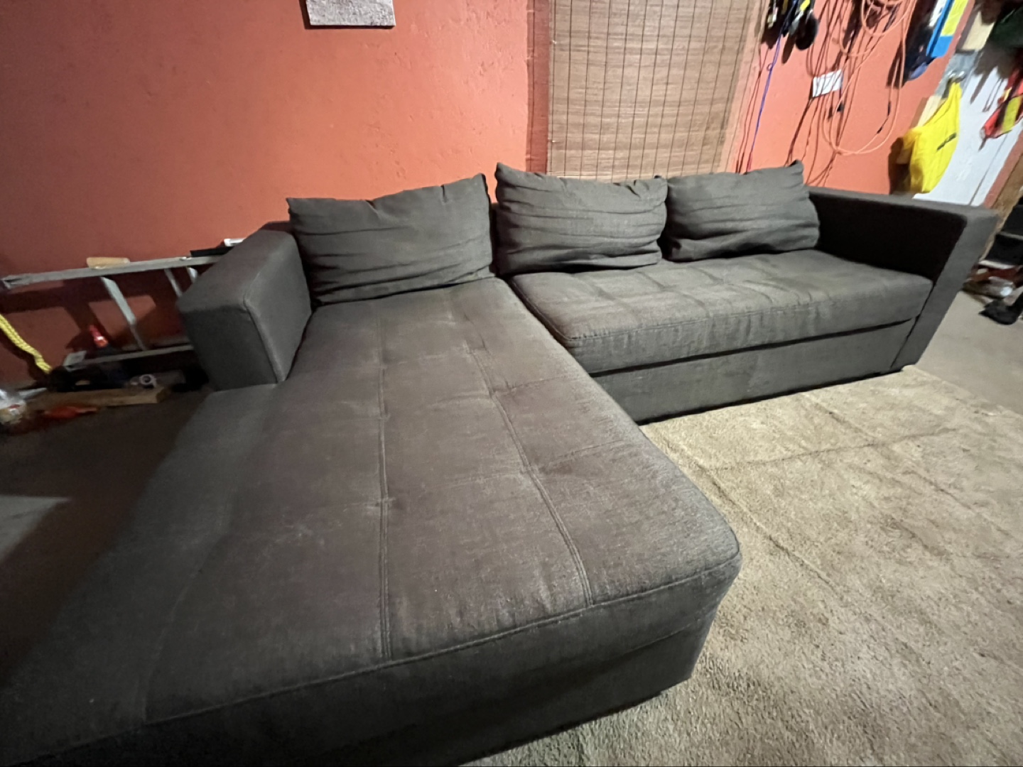 Dark brown sectional couch - photo 4