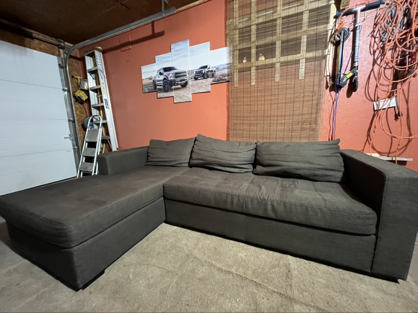 Dark brown sectional couch - photo 2