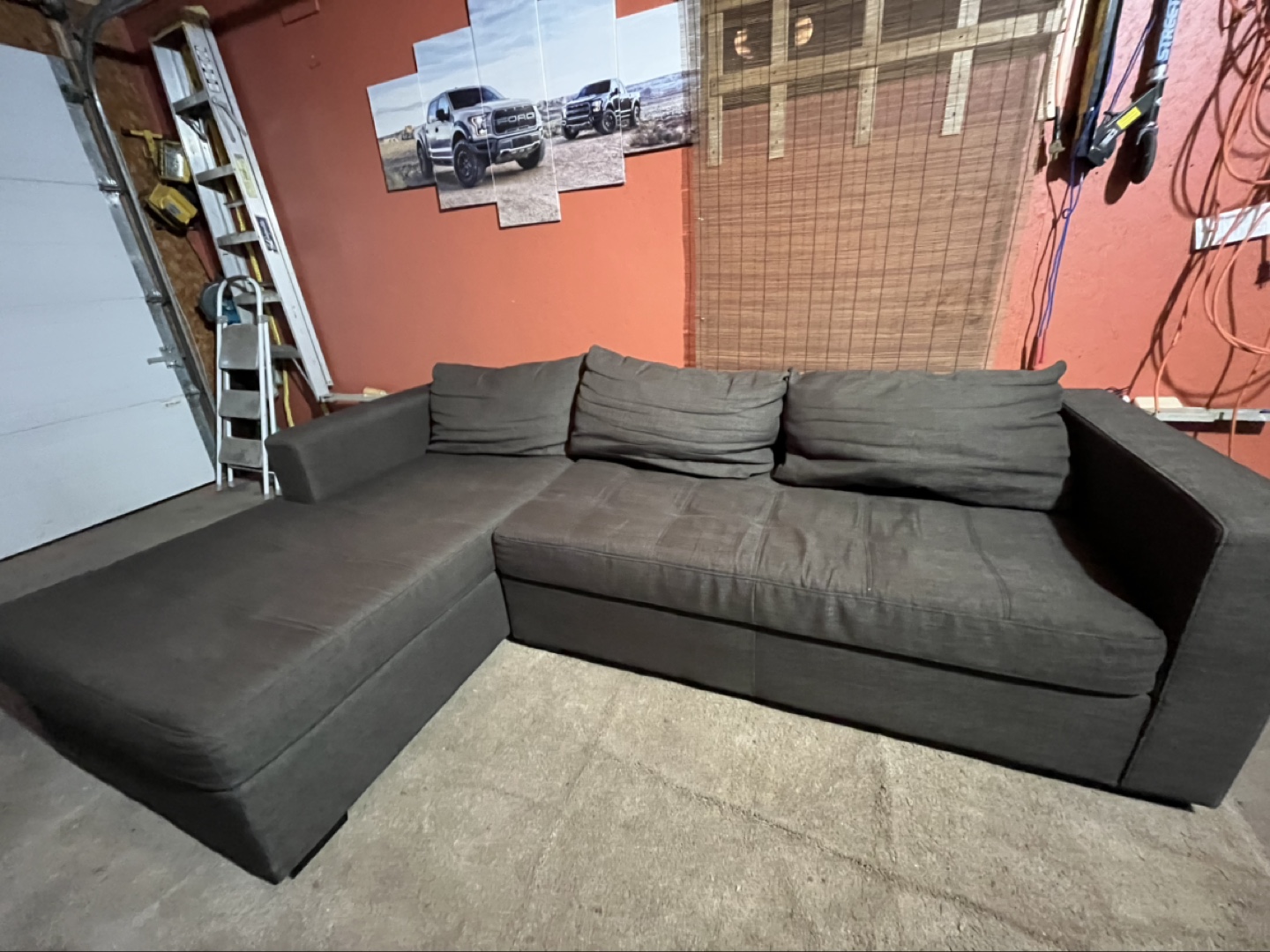 Dark brown sectional couch - photo 5
