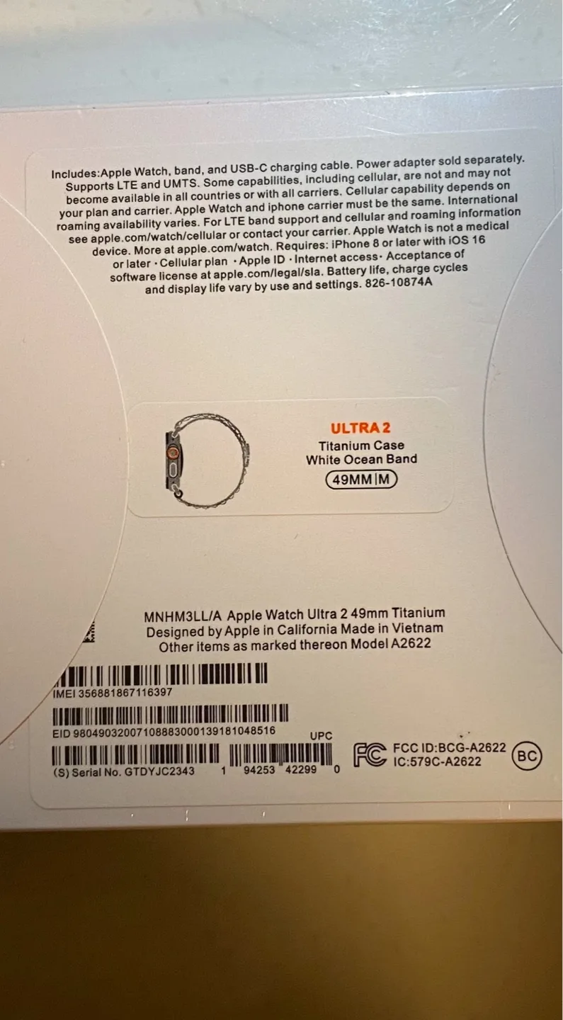 Apple Watch Ultra 49mm Titanium Case & White Band (Not Original) image indicator(5)