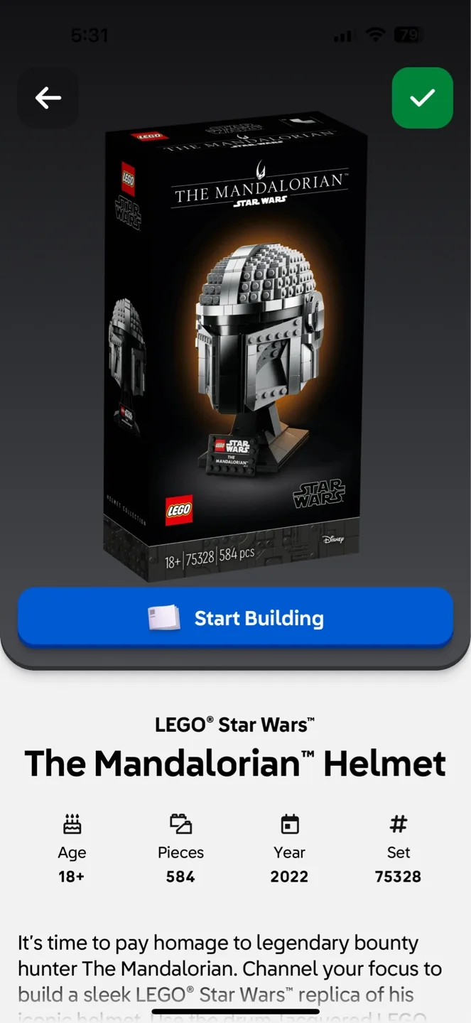 LEGO Star Wars The Mandalorian Helmet 75328 image indicator(5)