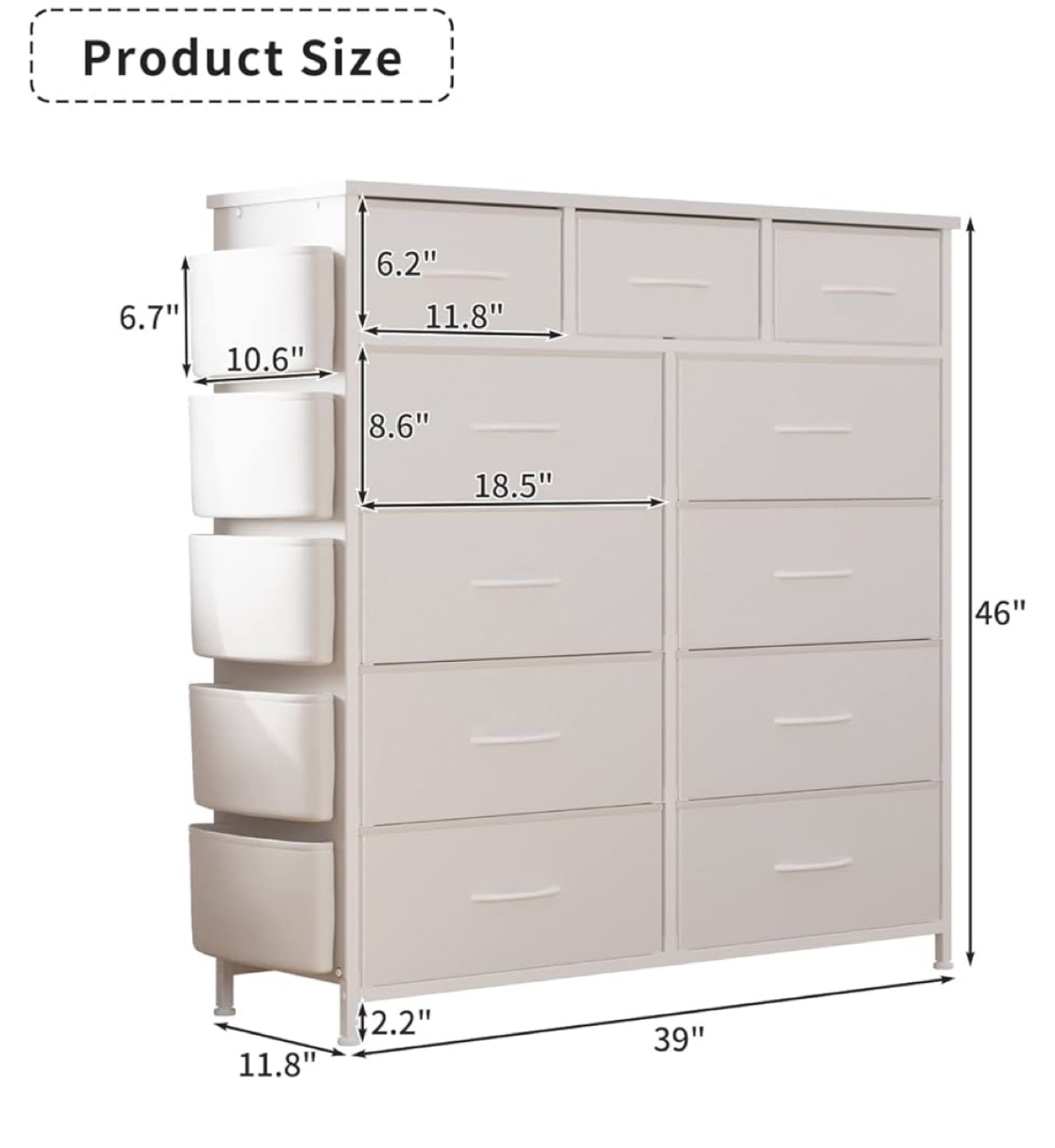 LIVEHOM 11-Drawer Dresser with Side Pockets - photo 3