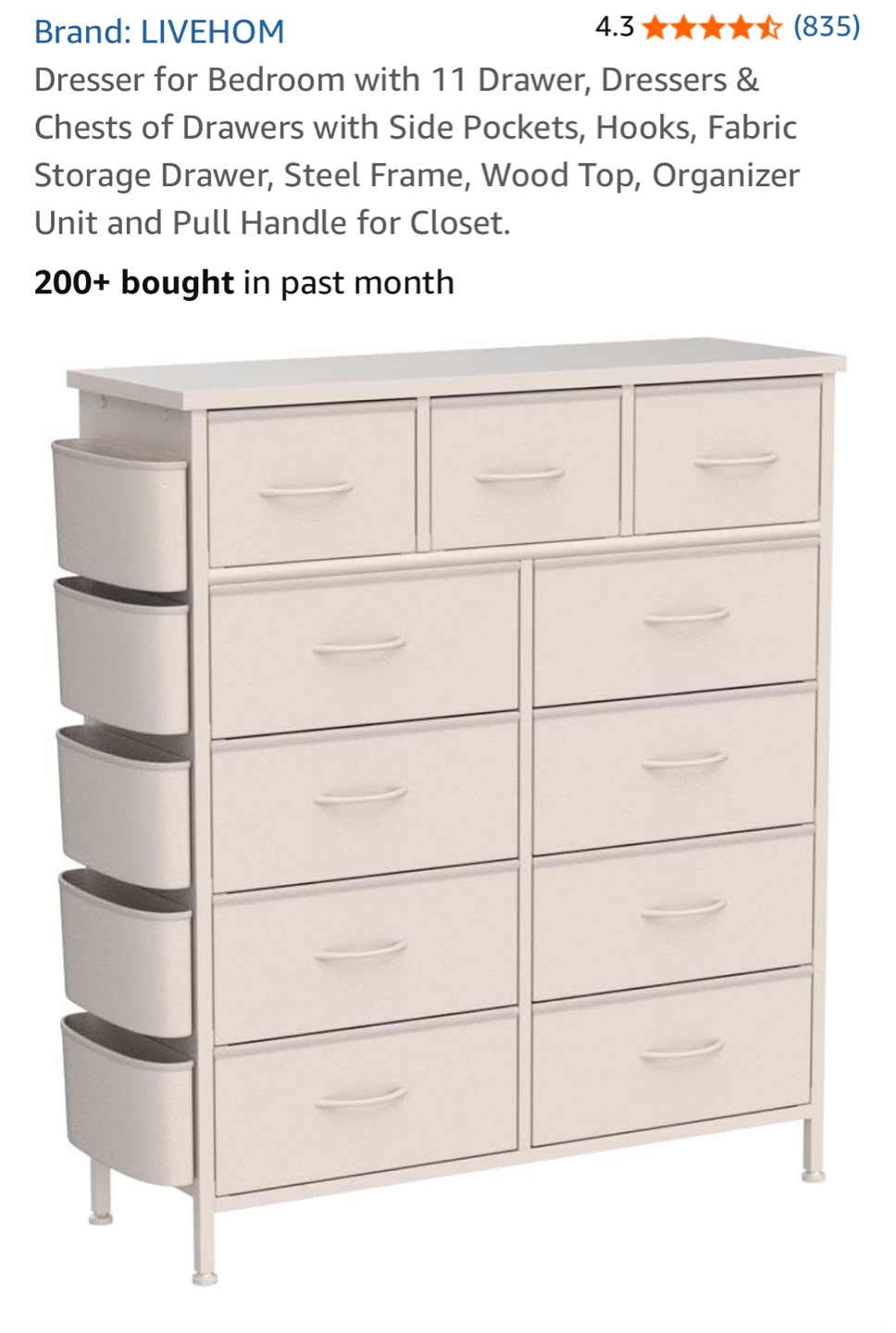 LIVEHOM 11-Drawer Dresser with Side Pockets - photo 5