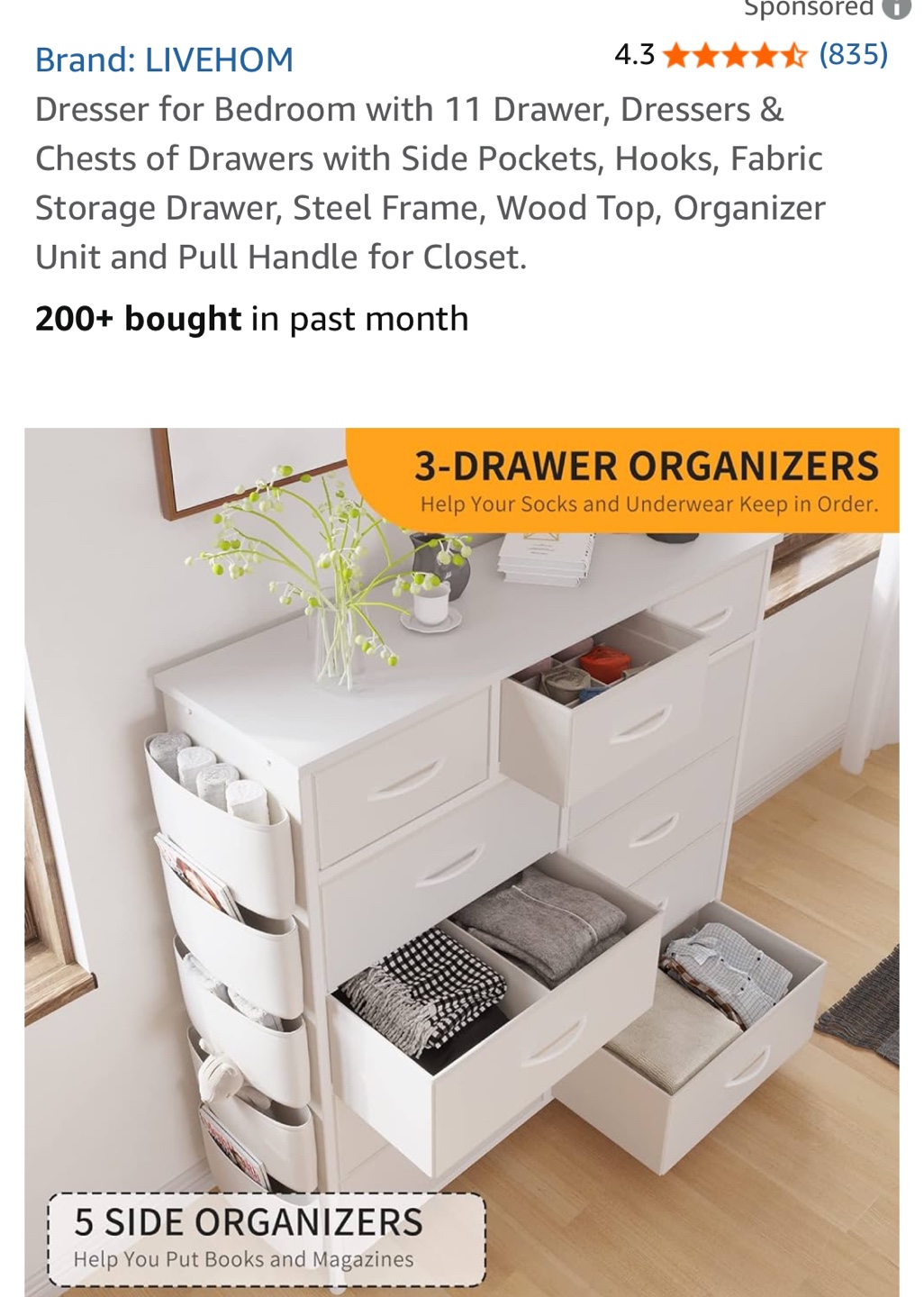 LIVEHOM 11-Drawer Dresser with Side Pockets - photo 4