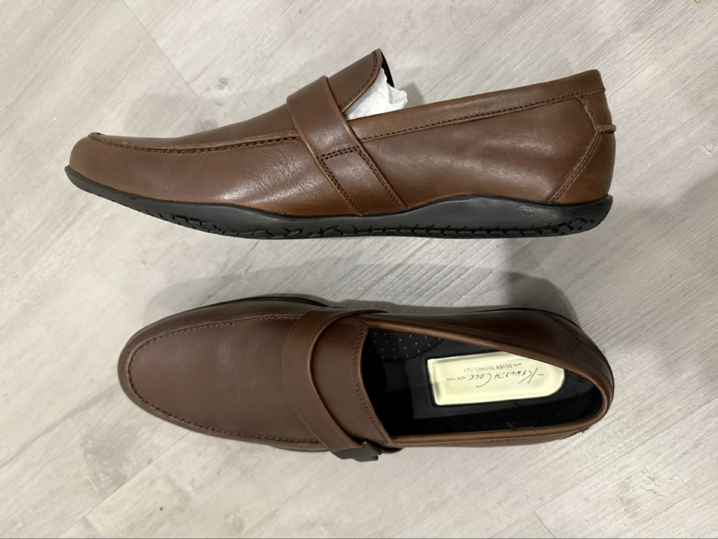 Kenneth Cole New York Men's Brown Leather Loafers - photo 2