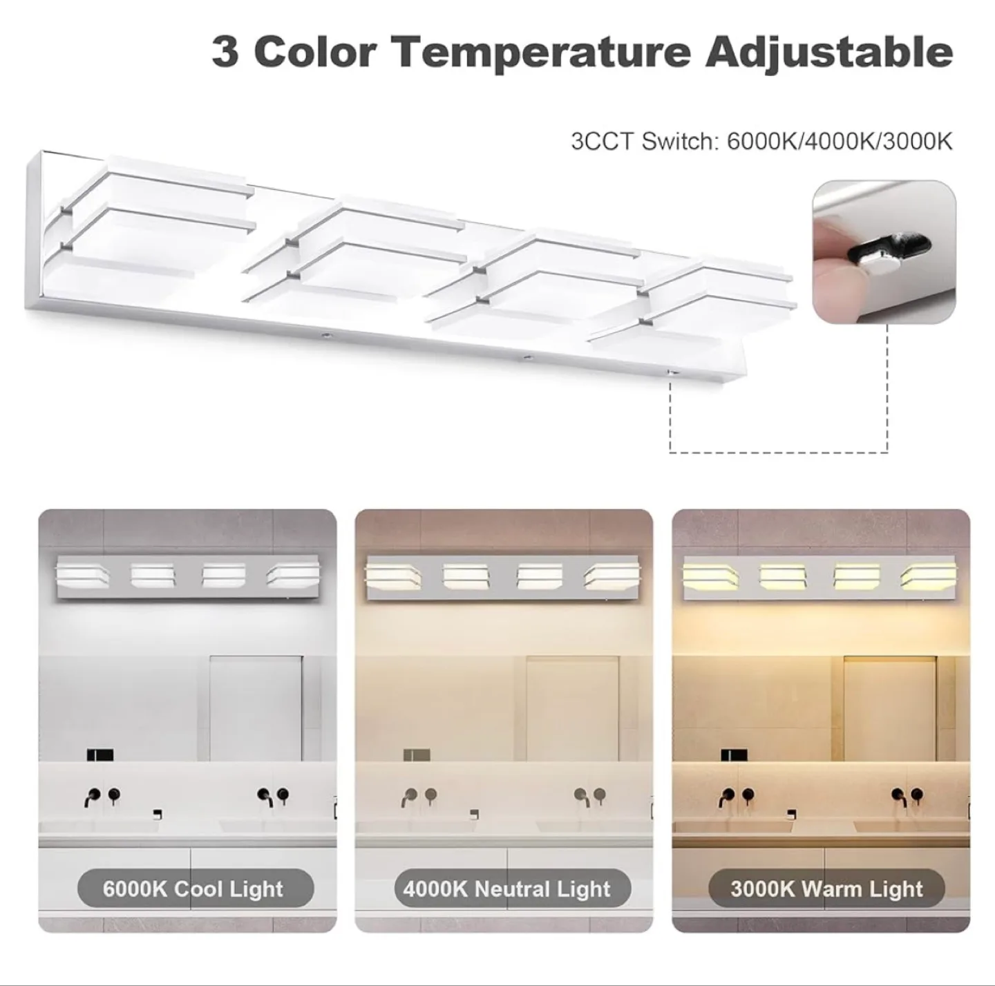 Modern LED Bathroom Vanity Light Fixture image indicator(3)