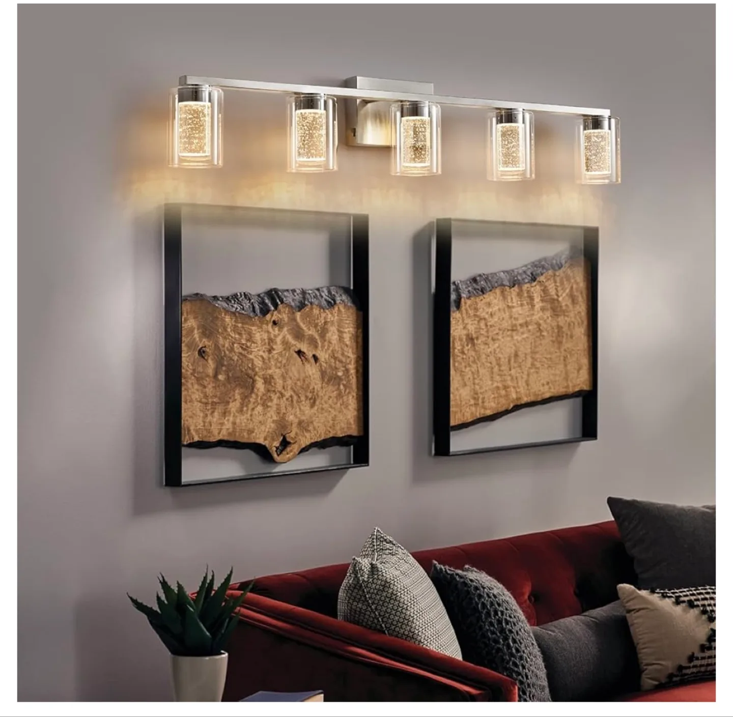 5-Light Crystal Vanity Light Fixture - Brushed Nickel Finish image indicator(5)