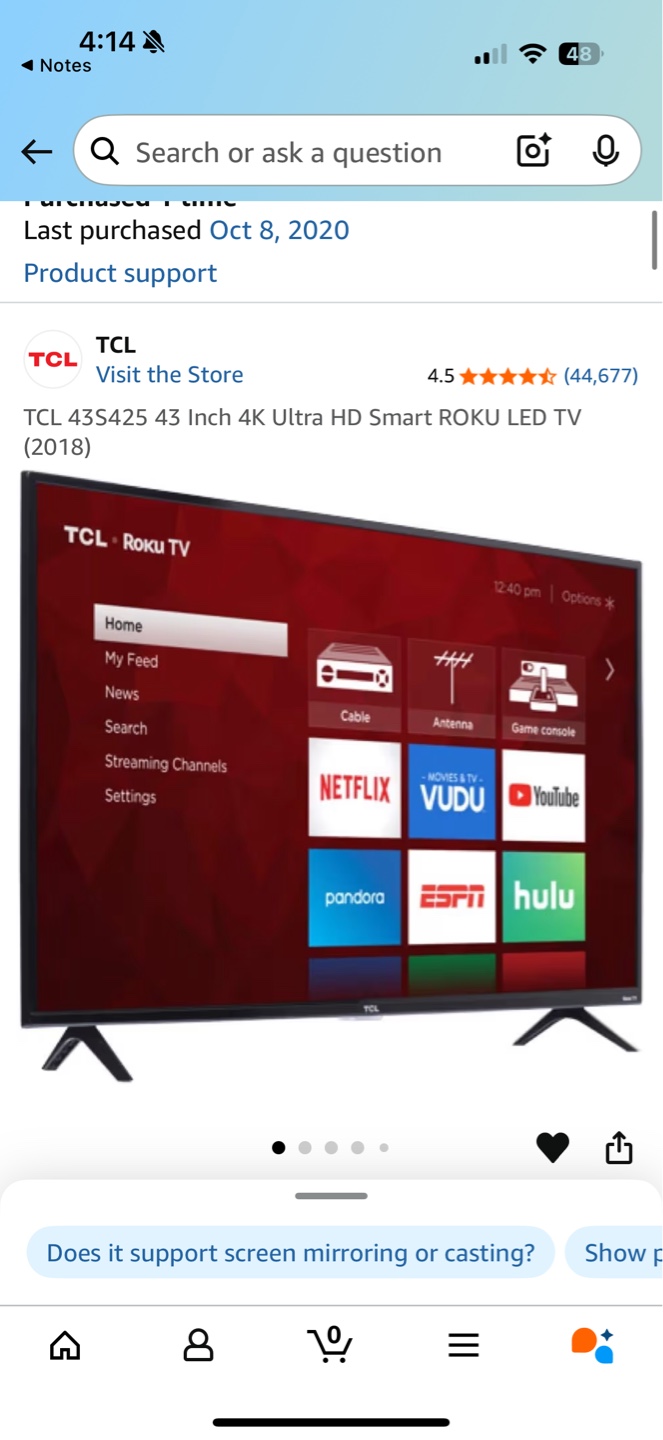 TCL 43 Inch 4K Ultra HD Smart Roku LED TV with TV Stand - photo 4