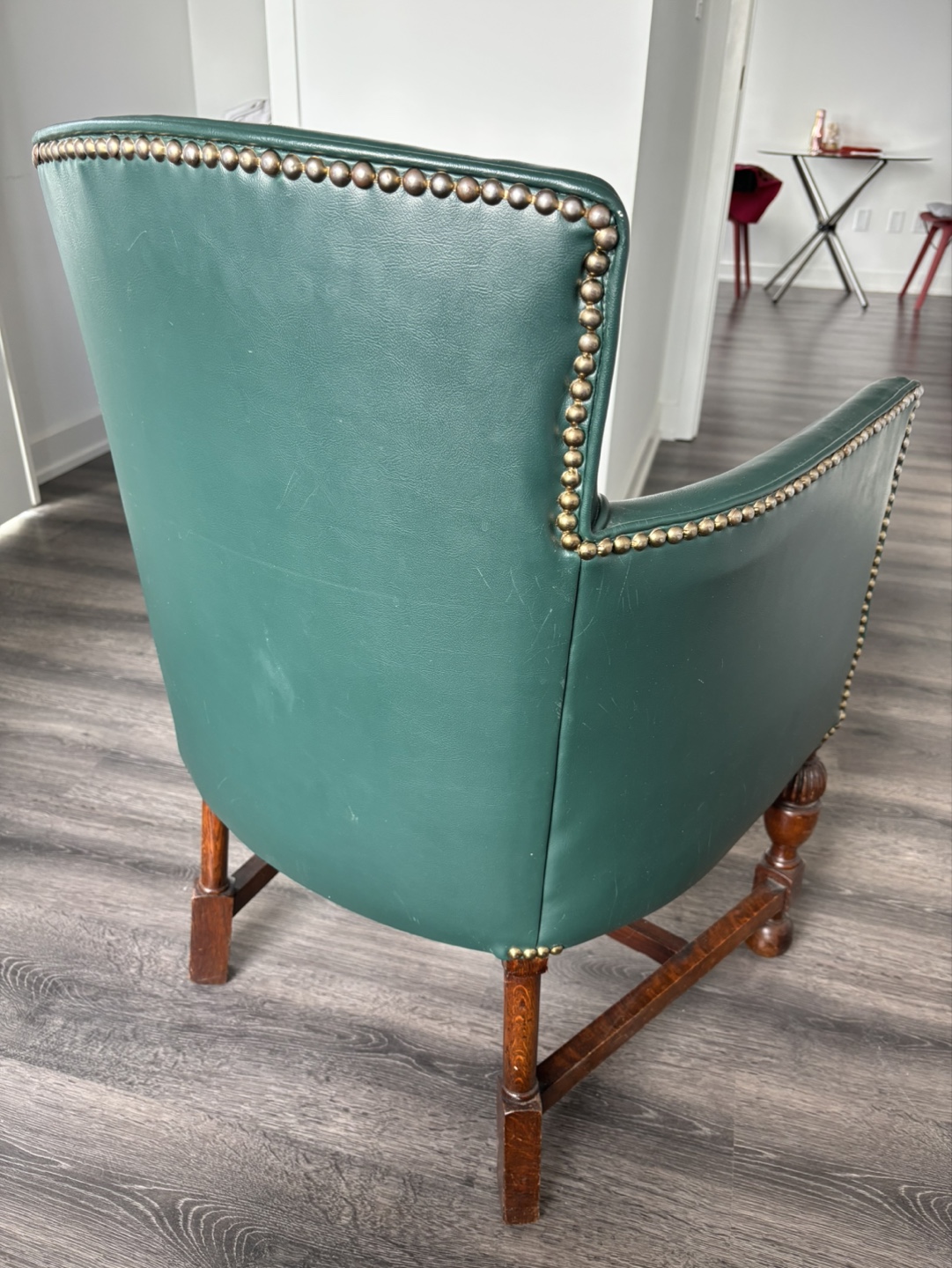 Antique Emerald Leather Armchair - photo 3