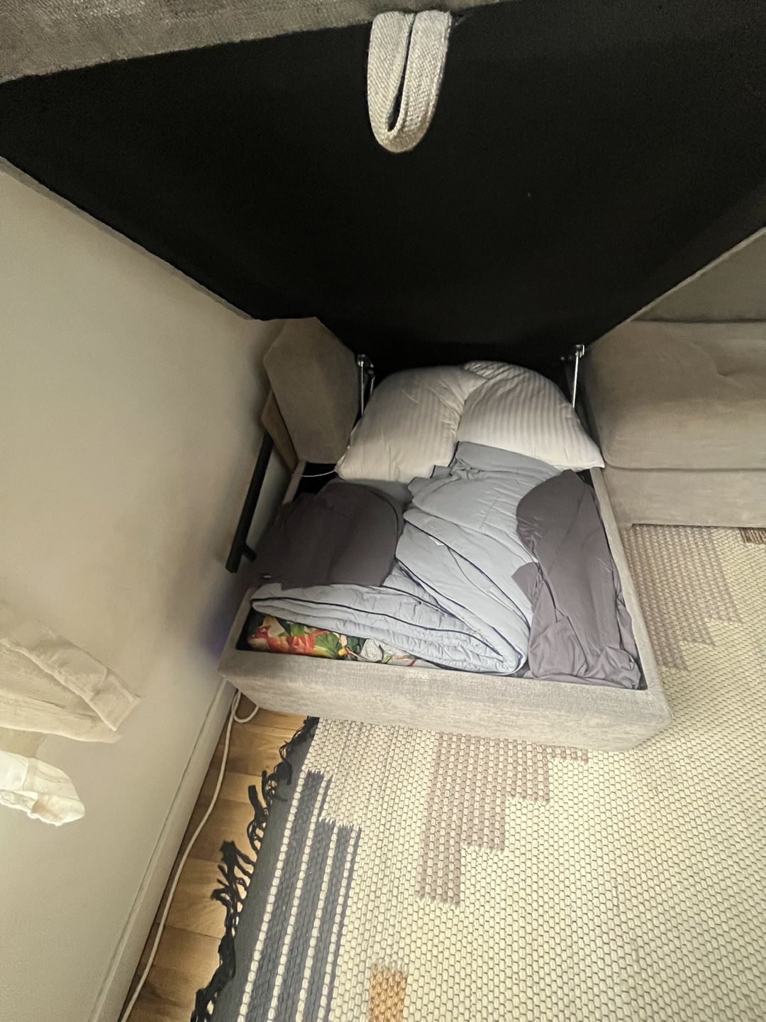 Gray Sectional Sofa Bed with Pull-Out Mattress - photo 4