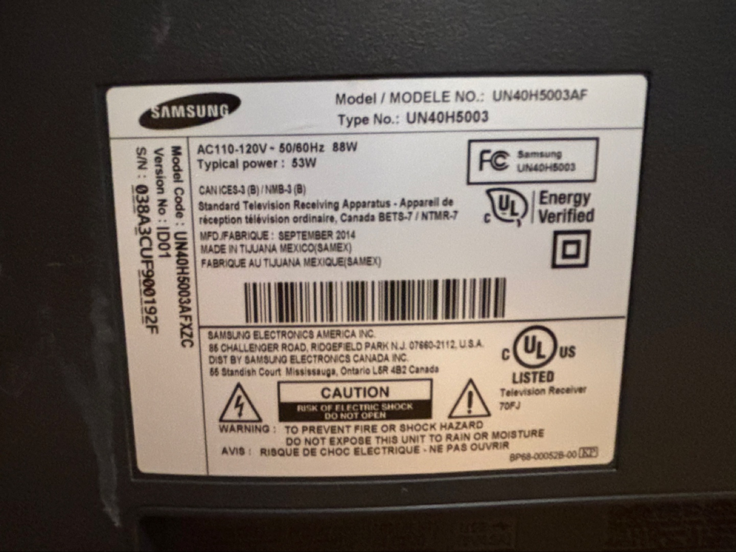 Samsung UN40H5003AF - photo 3