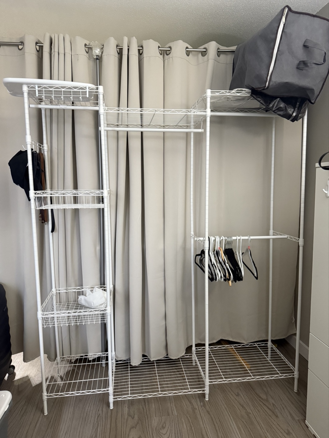 White Metal Clothing Rack & Shelving Unit