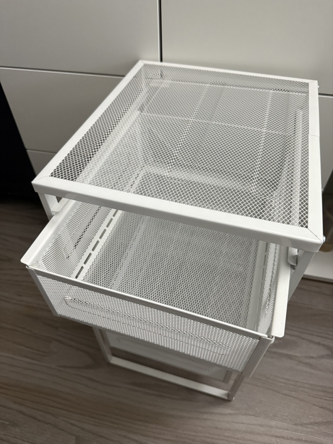 White Metal Mesh Drawer Organizer