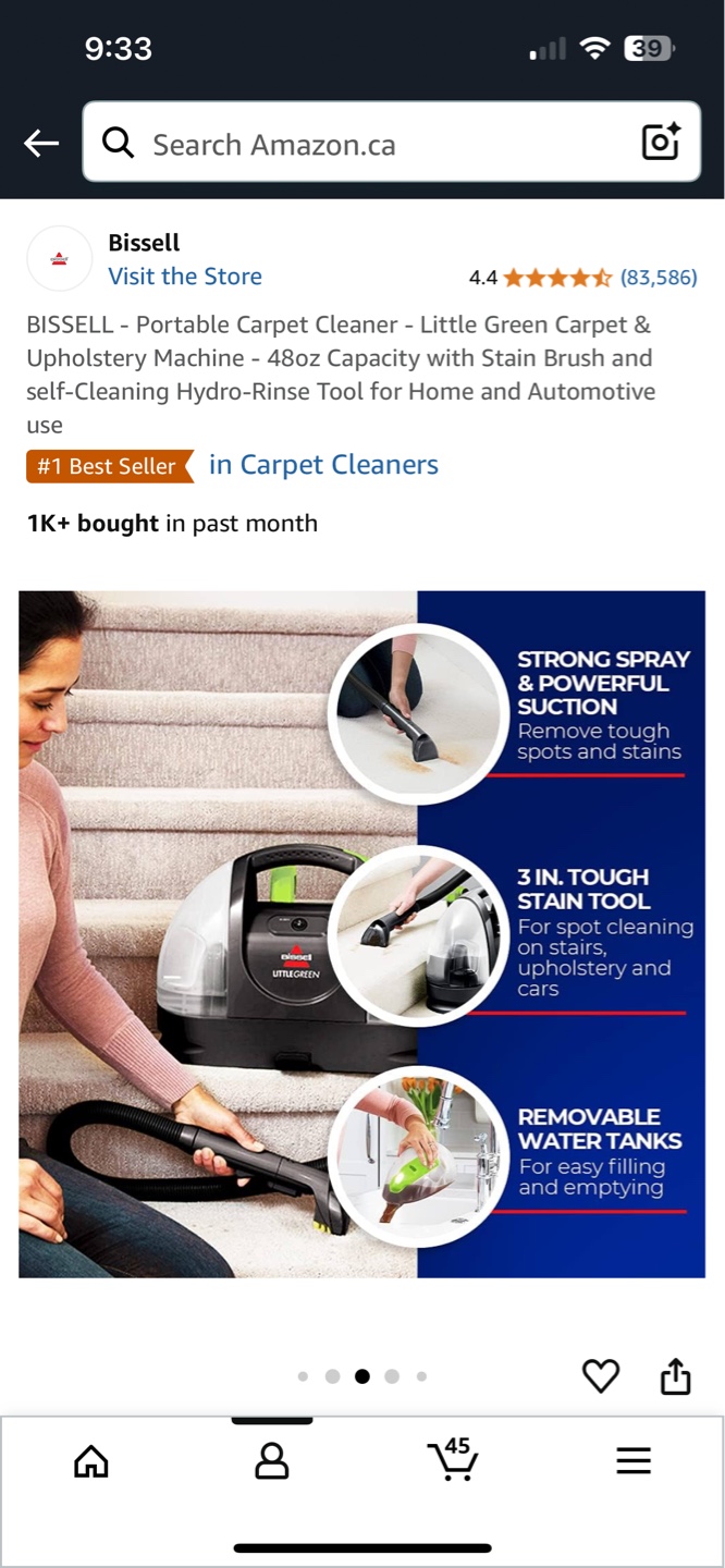 Bissell Little Green Portable Carpet Cleaner - photo 3