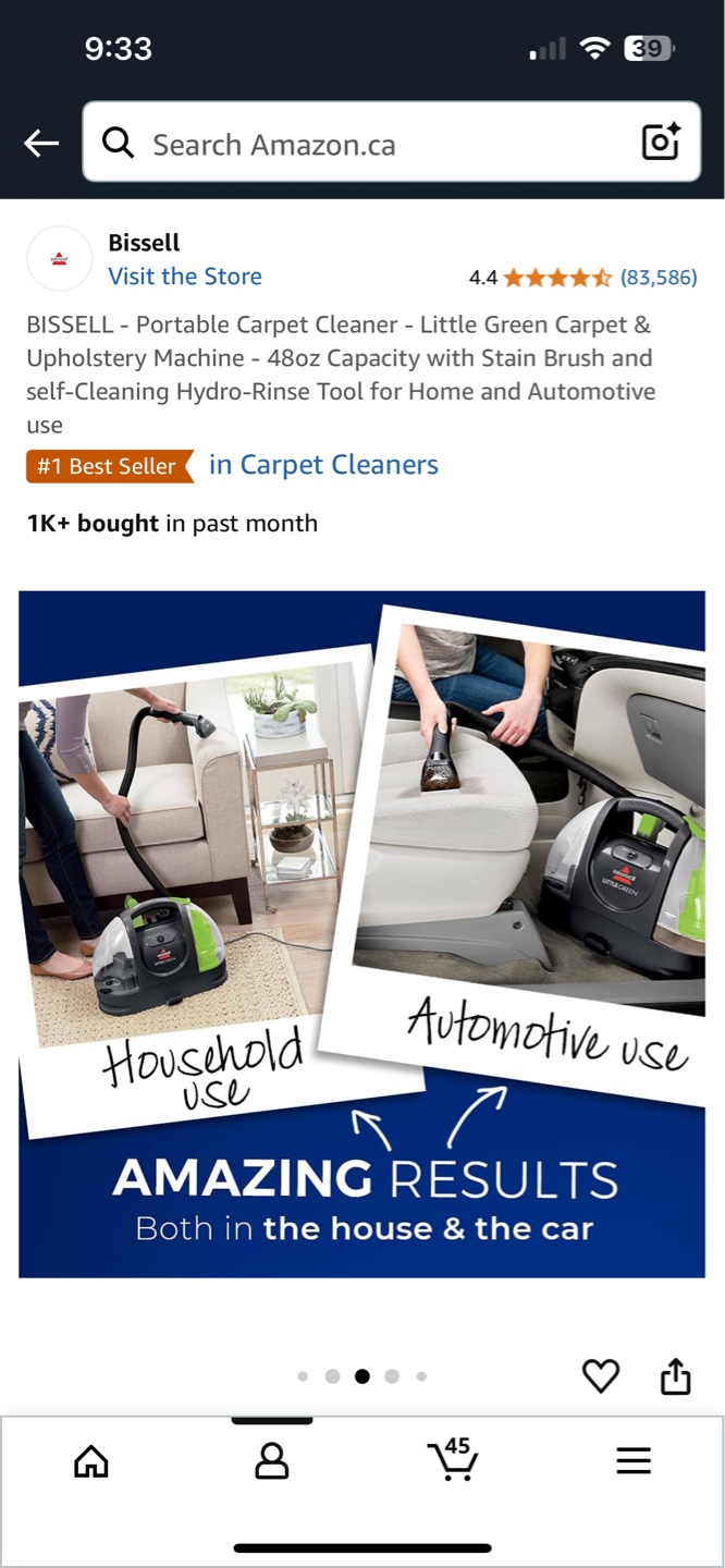 Bissell Little Green Portable Carpet Cleaner - photo 4