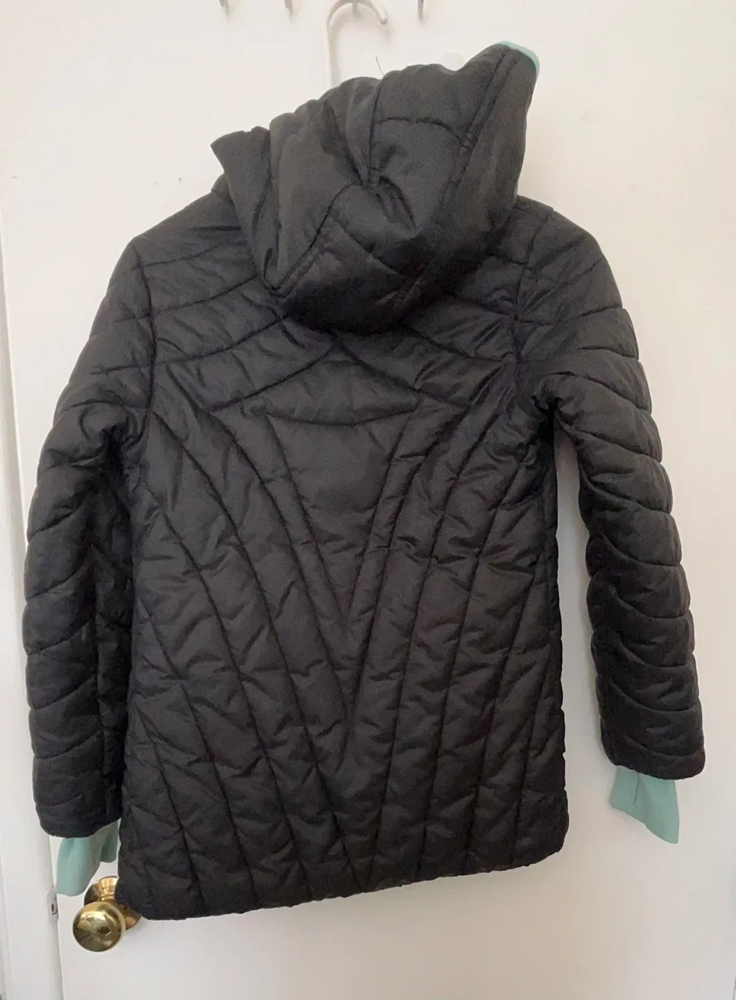 Ivivva Girls' Black Puffer Jacket with Teal Accents image indicator(2)