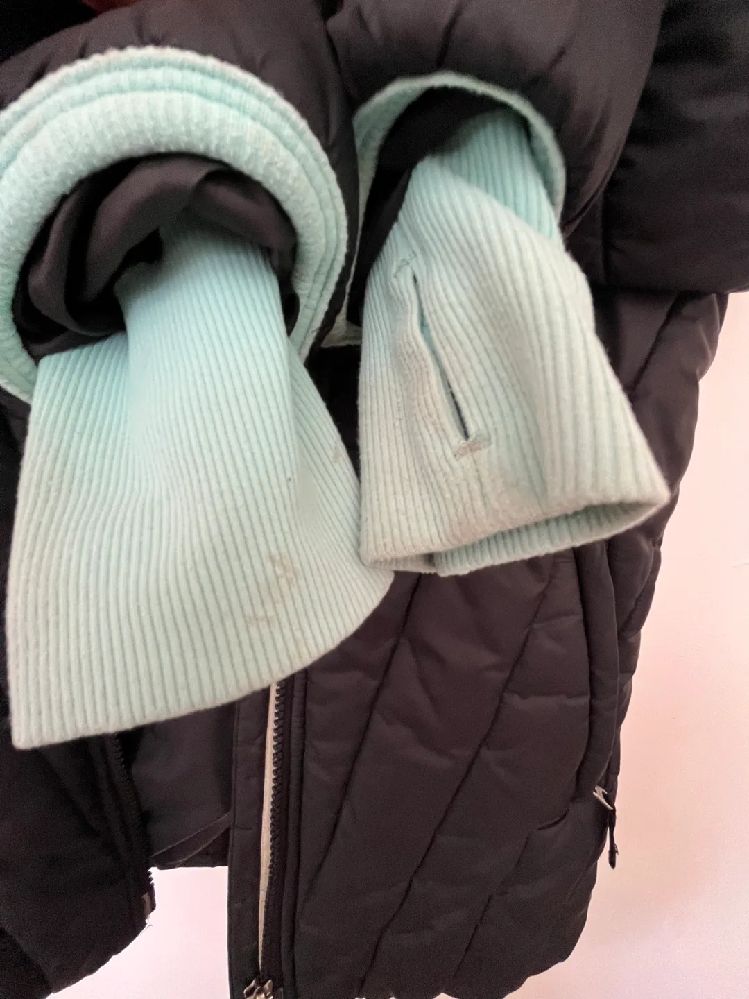 Ivivva Girls' Black Puffer Jacket with Teal Accents image indicator(4)