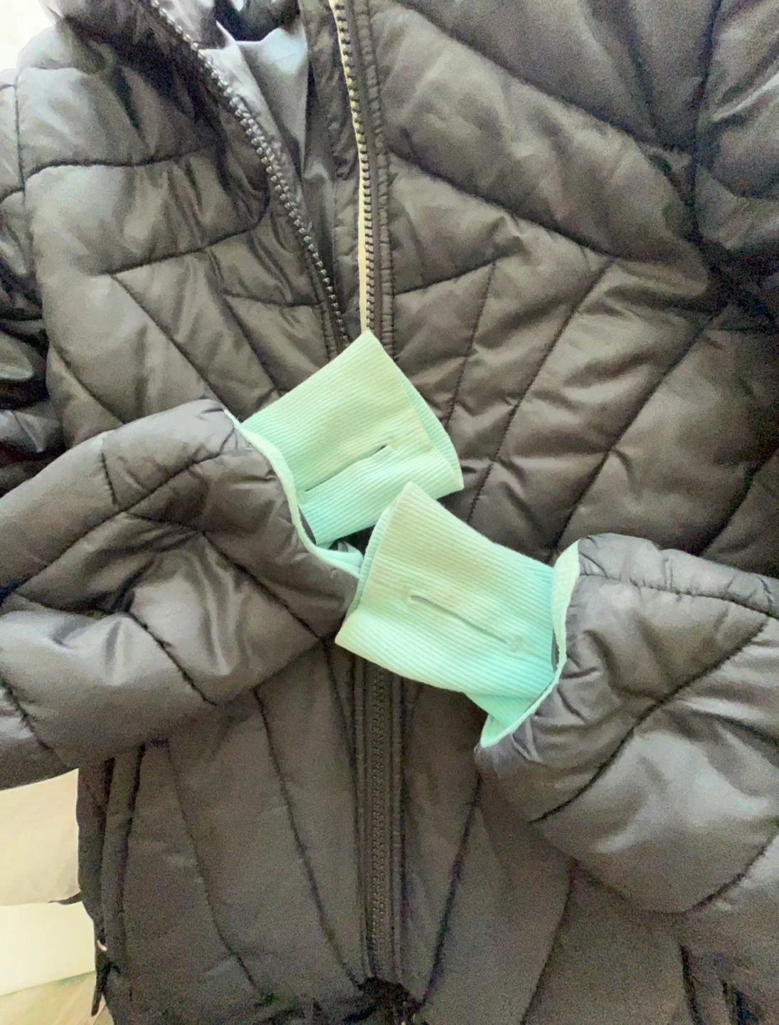 Ivivva Girls' Black Puffer Jacket with Teal Accents image indicator(7)