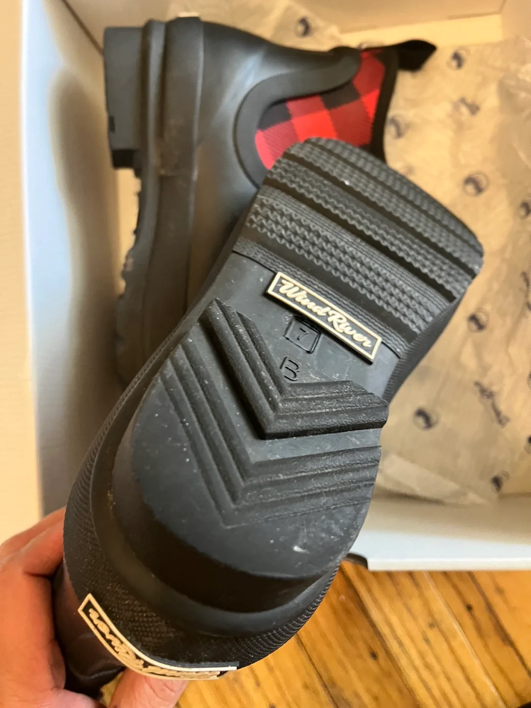 Women's Wind  River Black and Red Plaid Ankle Rain Boots image indicator(2)