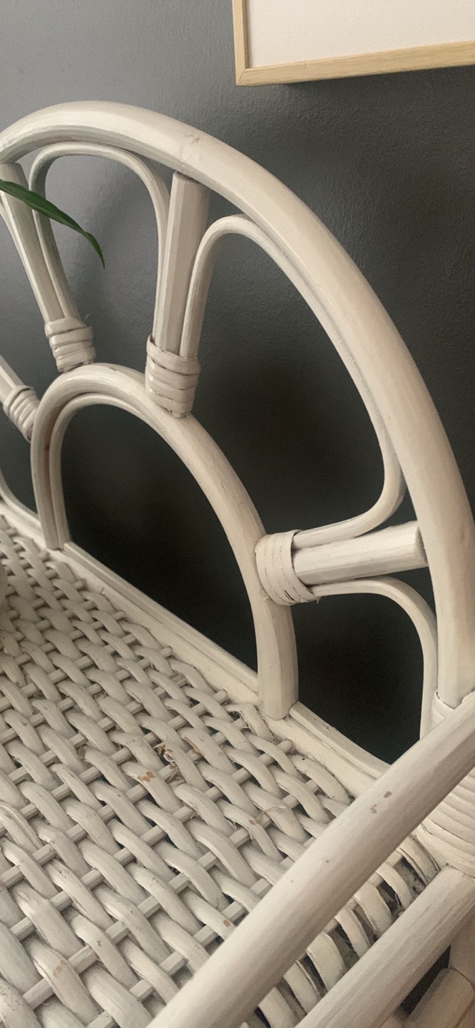 White Wicker Plant Stand with Cabinet 💚  *must go today* - photo 2