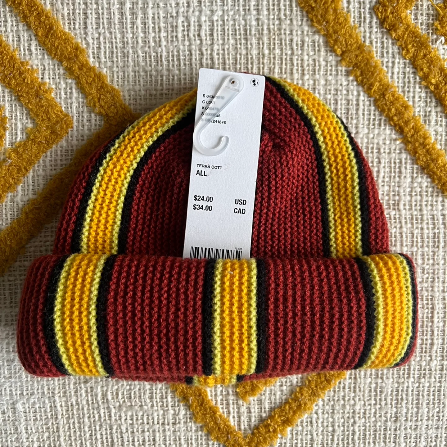 UO Terracotta Striped Beanie image indicator(2)